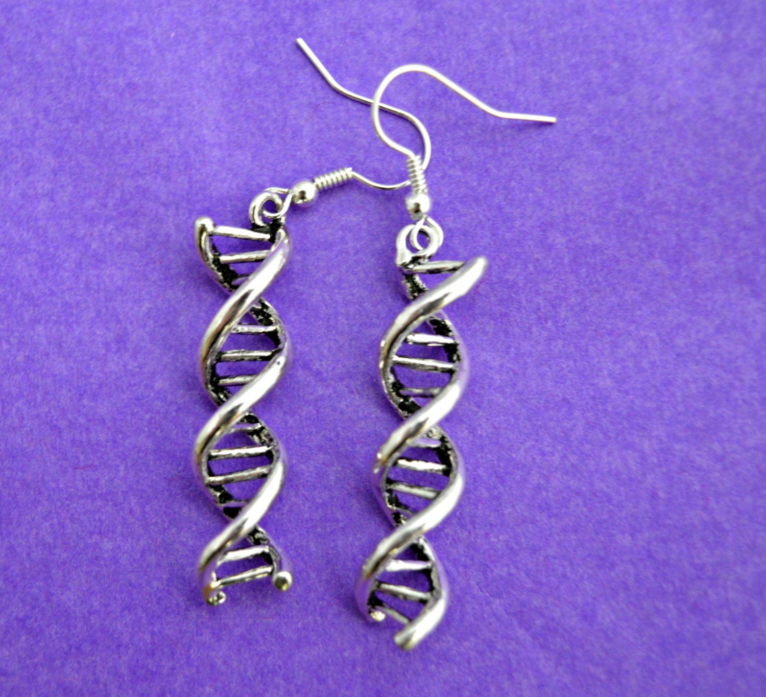 DNA Strand Earrings Science Jewellery by DragonsLoveJewellery