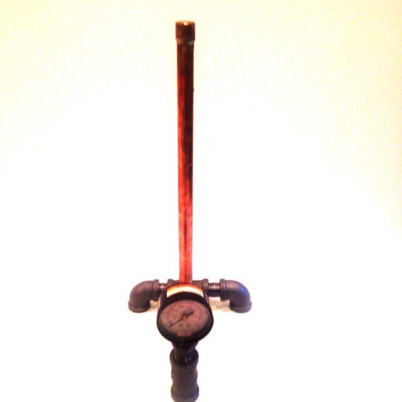 Steampunk Industrial Copper Paper Towel Holder with vintage
