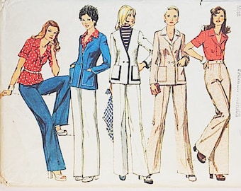 70s Pant Suit Pattern | Simplicity 6285 Misses Cardigan & Pants | 70s Sewing Pattern