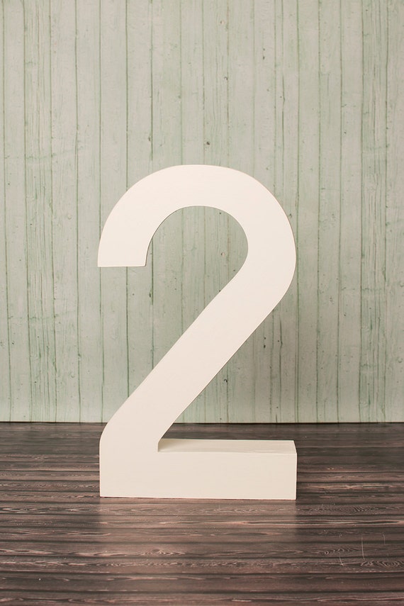 Tall Wooden Number 2 Photo Prop Big Number 2 Large Wooden