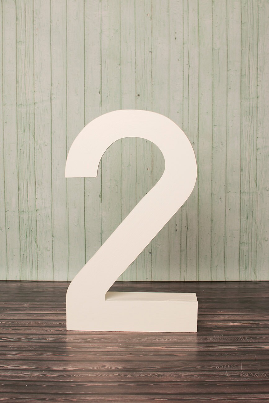Tall Wooden Number 2 Photo Prop Big Number 2 Large Wooden