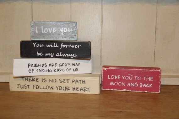 Items similar to Wooden block sayings on Etsy