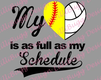 My Heart is Full Baseball or Softball/Volleyball SVG, DXF, and EPS