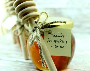 FREE SHIPPING 20 Greek Honey Favors and Dipper, Organic Wildflower Honey Favors, Unique Wedding Favors, Baby Bridal Shower Favors,