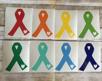 BOGO Awareness Ribbon | Cancer Decal | Vinyl Ribbon