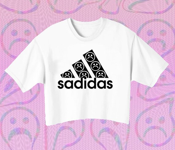 SADIDAS Crop Top // Adidas Logo Pastel Goth Grunge Kawaii