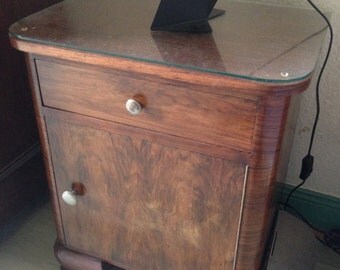 Old table of night (50 years) wood and veneer