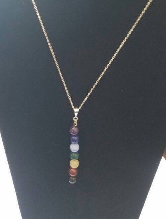 CHAKRA Yoga Necklace with Real Gemstones by BostonMountainStones