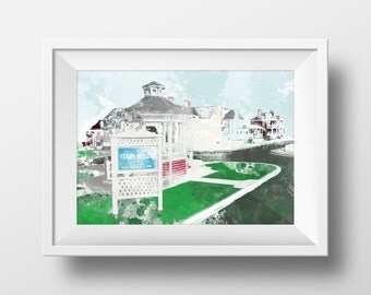 Wall Art Print Stars Hollow,Gilmore Girls Print,Gilmore Girls Poster,Lorelai and Rory,Gazebo,TV Show Print,Printable Wall Art,Minimalistic