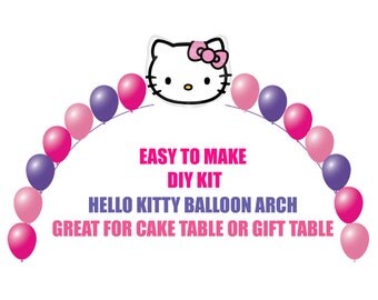 Hello Kitty Birthday Balloons, Hello Kitty Arch Balloon Party Decor Cake Table Gift Table, DIY KIT Party Supplies Balloons