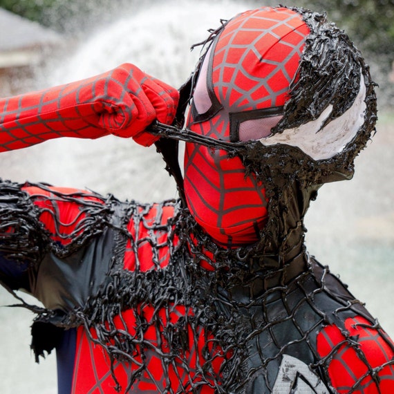 VENOM Suit Black Red Spiderman Costume