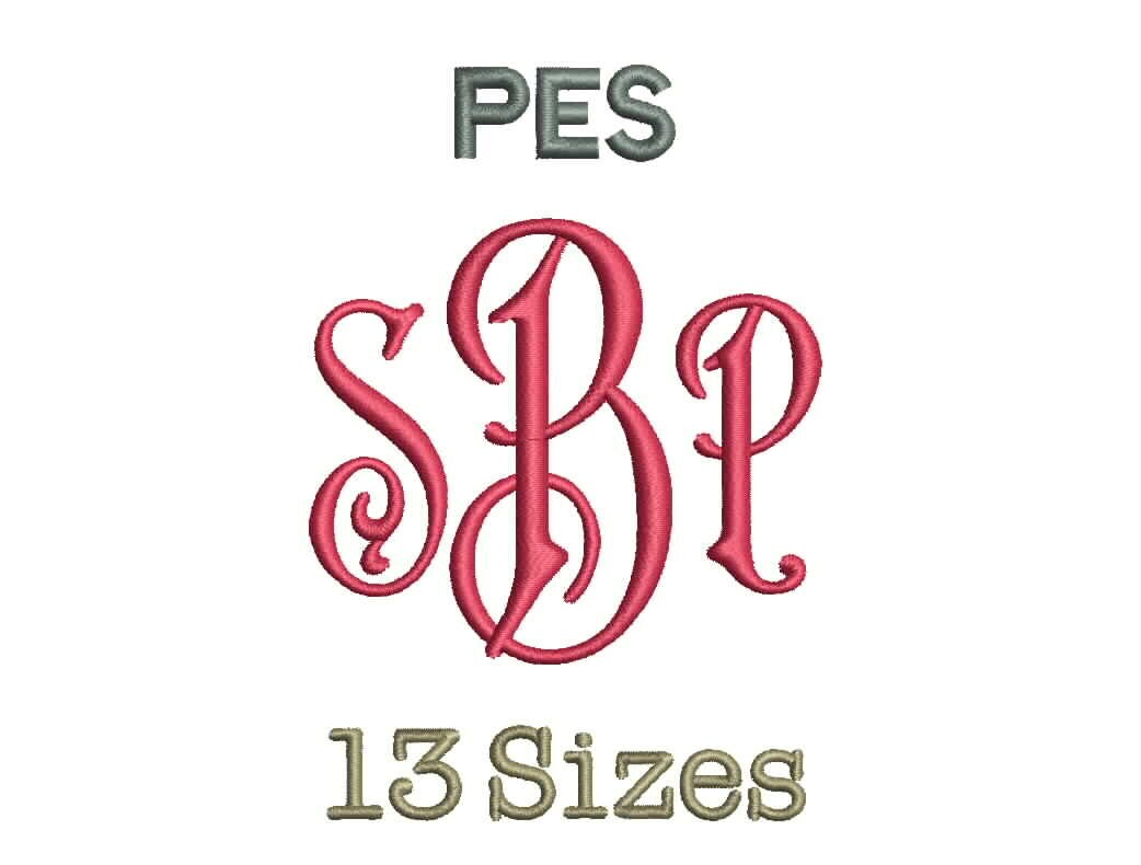 Carson Monogram Font Embroidery Fonts 13 Size Monogram Fonts