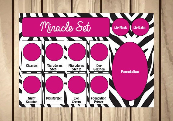 Mary Kay Zebra Printable Tray Inserts Miracle Set by CatsPinkPaper