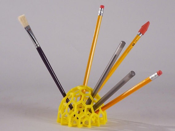 Pencil Holder 3D Printed Buckyball // Modern Pencil Holder