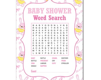 baby shower word search game baby boy shower game baby blue