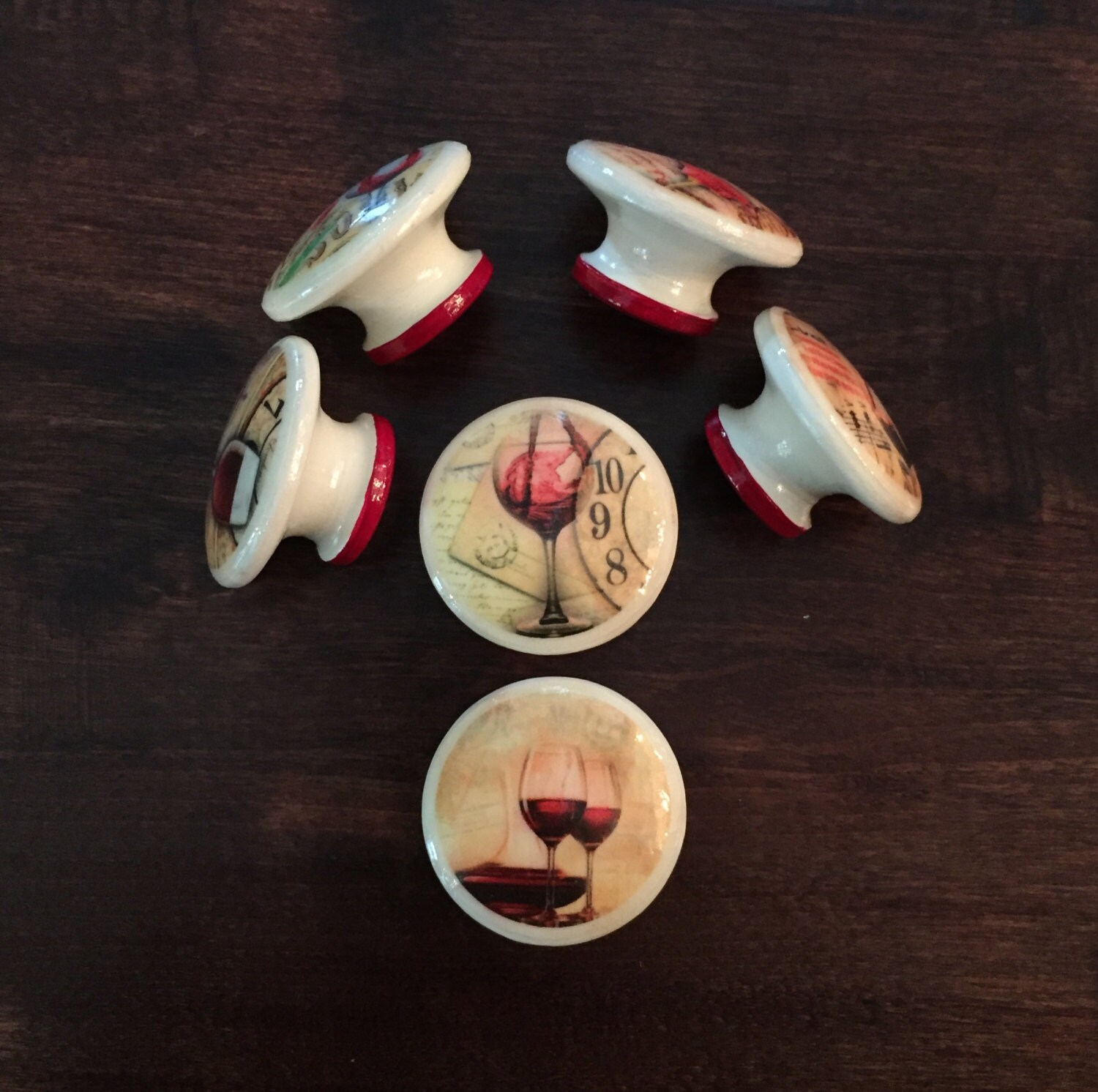 1.5 inch Wine themed knobs drawer pulls