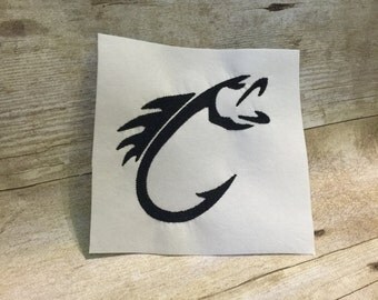 Fish Embroidery design, Fish Hook Embroidery Design, Fish Hook Applique