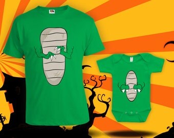 T-Rex Halloween matching shirts- parent-child matching halloween costumes, dinosaur halloween costumes, t-rex costume, bodysuit -CCB-227-228