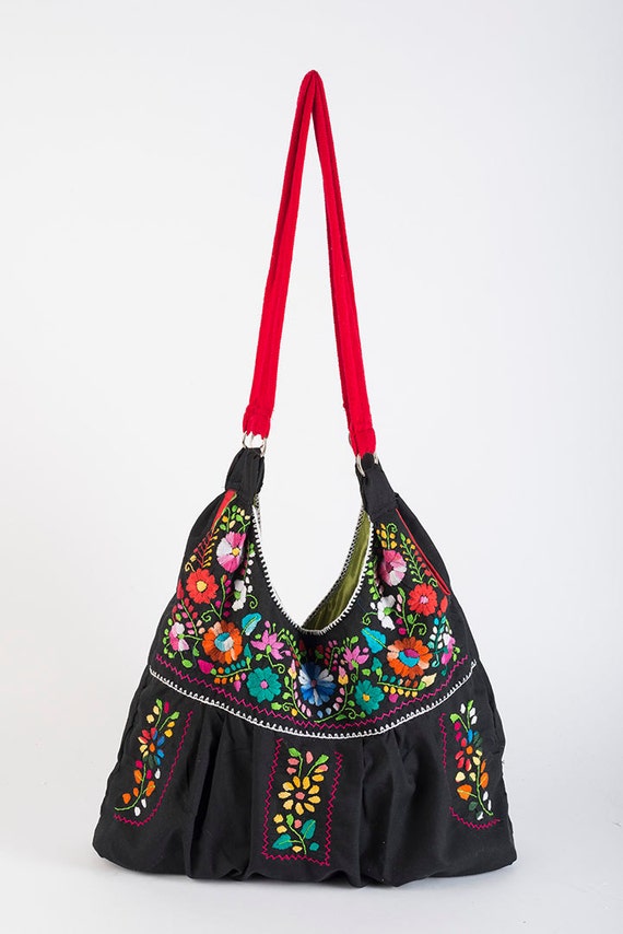 Mexican Bag/Mexican Embroidered Bag/Puebla by RojoTurquesaMexico