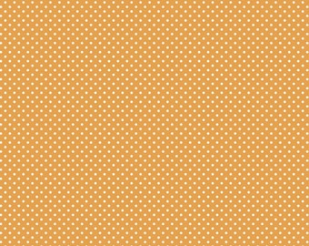 Halloween Fabric: Happy Halloween PUMPKIN Pin Dot Orange 100% cotton fabric by the yard 36"x43" (N432)