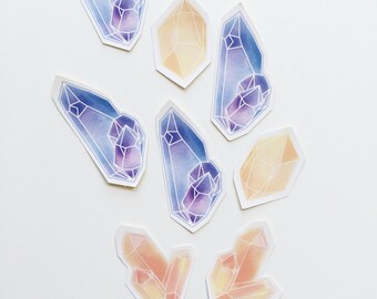 Crystal Stickers // Crystal Decor, Stickers for New Agers // Quartz Sticker //Laptop Decor // Amethyst Sticker // Citrine Sticker