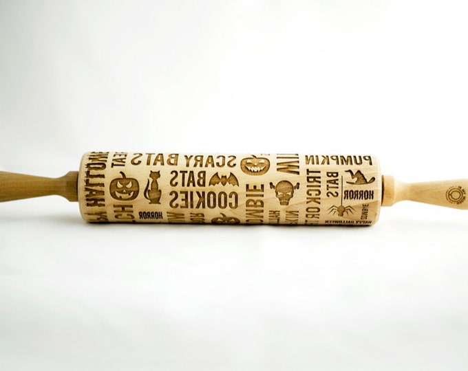 HALLOWEEN rolling pin, embossing rolling pin, engraved rolling pin for a gift, GIFT, gift ideas, gifts, unique, autumn, wedding