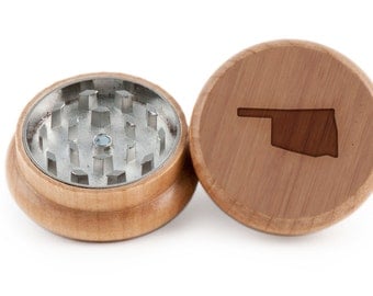 Oklahoma Herb Grinder, Wood Grinder, Spice Grinder, Personalizable and Customizable Gift, Groomsmen Gift