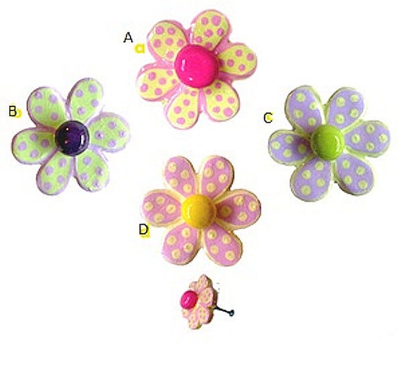 Drawer Knobs Pulls DAISY FLOWER Childrens by KnobsWares