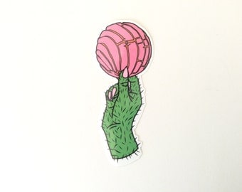Pink Concha Sticker // Conchas are Life // Pan Dulce & Nopal Hand