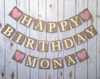 CUSTOM HAPPY BIRTHDAY Banner, happy birthday sign, personalized happy birthday banner, custom birthday banner, birthday decorations