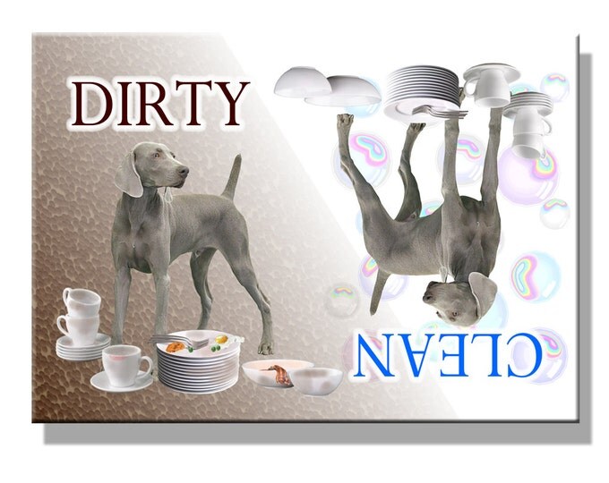 Weimaraner Clean Dirty Dishwasher Magnet