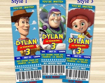 Toy Story Ticket Invitation. Toy Story Invitation. Diy Toy Story Birthday Party. Toy Story Party Favors. Digital File.