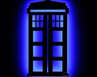 Lighted TARDIS Sign - LED Dr. Who Telephone Booth and Time Machine as Wall Art and Decor