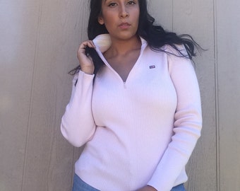 Women's Ralph Lauren Zip Up Pink Pullover Sweater