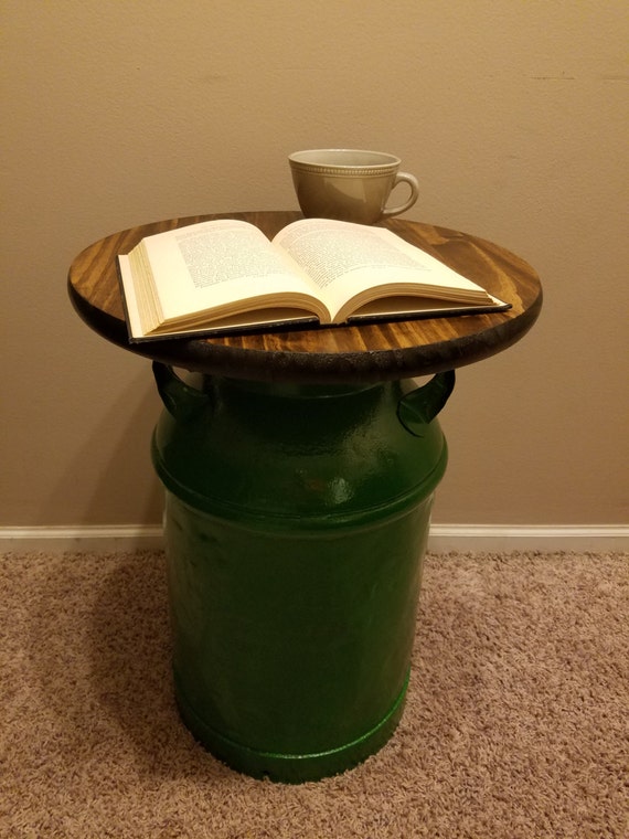 Vintage Milk Can End Table authentic end by UpfinishedFurniture