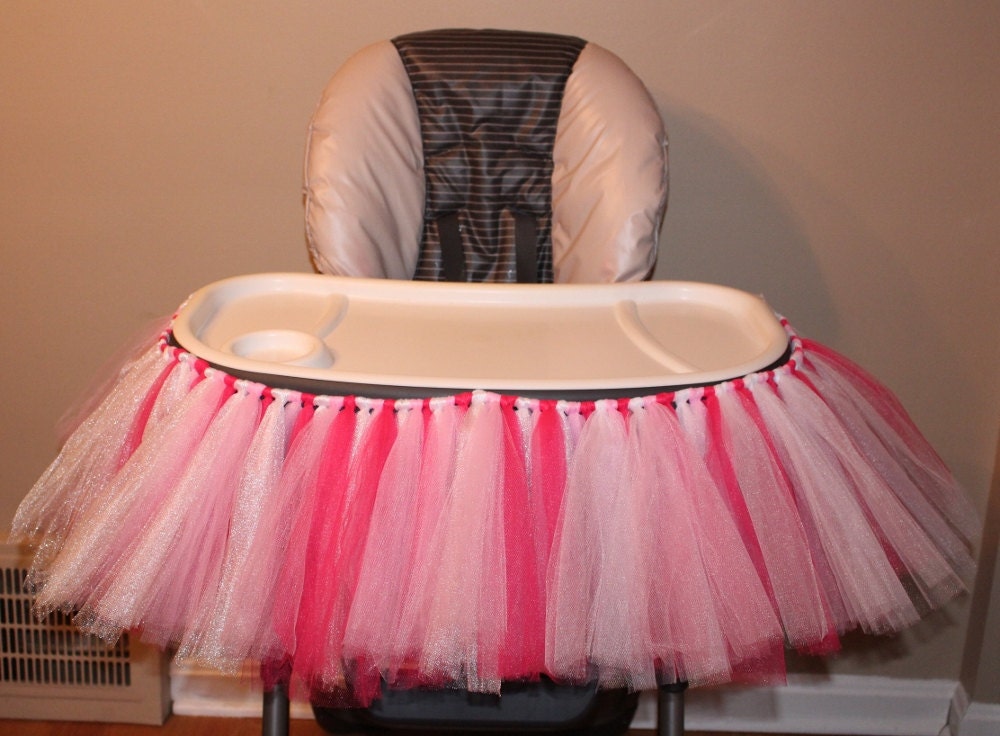 High Chair Tulle Skirt for Birthday Party. Select Your Colors