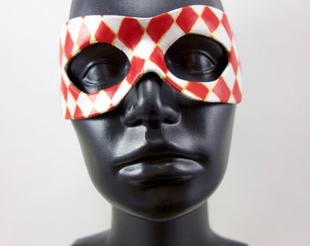 Red Jester Leather Mask