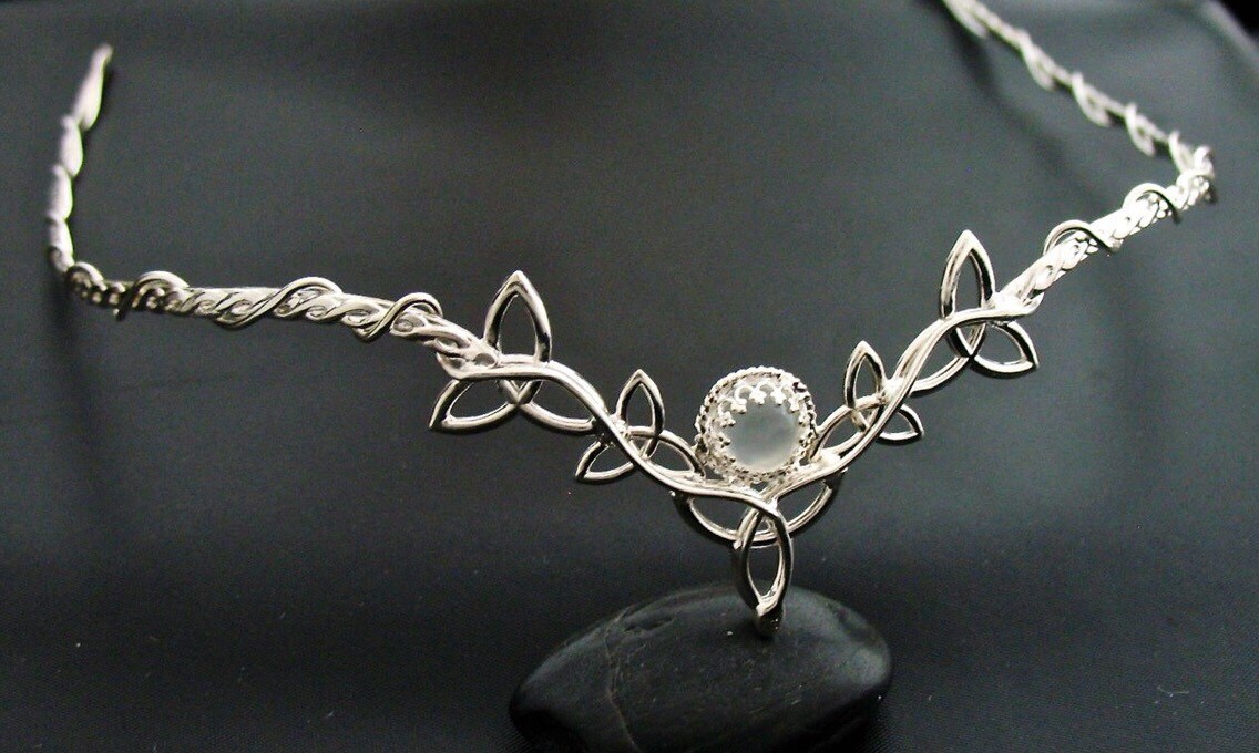 Celtic Wedding Bridal Headpiece Circlet 8mm Natural By Camias 3389