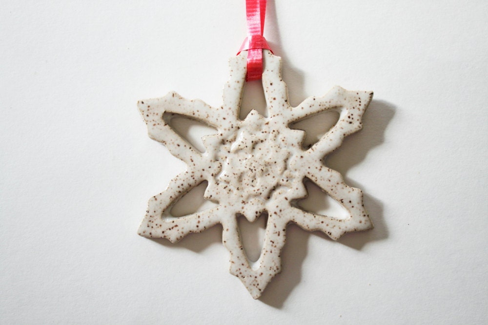 rustic snowflake ornament ceramic handmade gift box by rustic snowflake ornament ceramic handmade gift box by