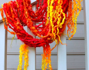 Handspun Art Yarn- Kangaloon Sunrise- Signature Jazztutle TextureSpun Artisan Yarn