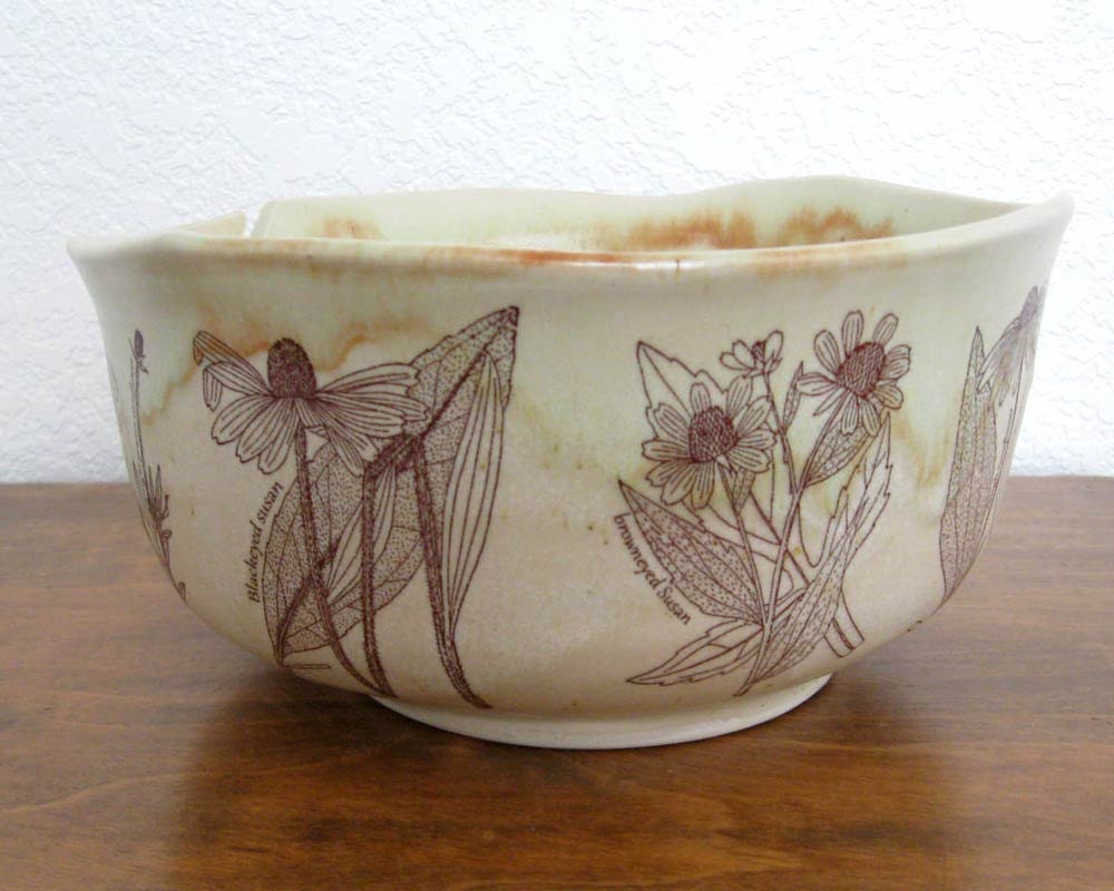 Yarn Bowl Knitting Organizer Coneflowers Black Eyed