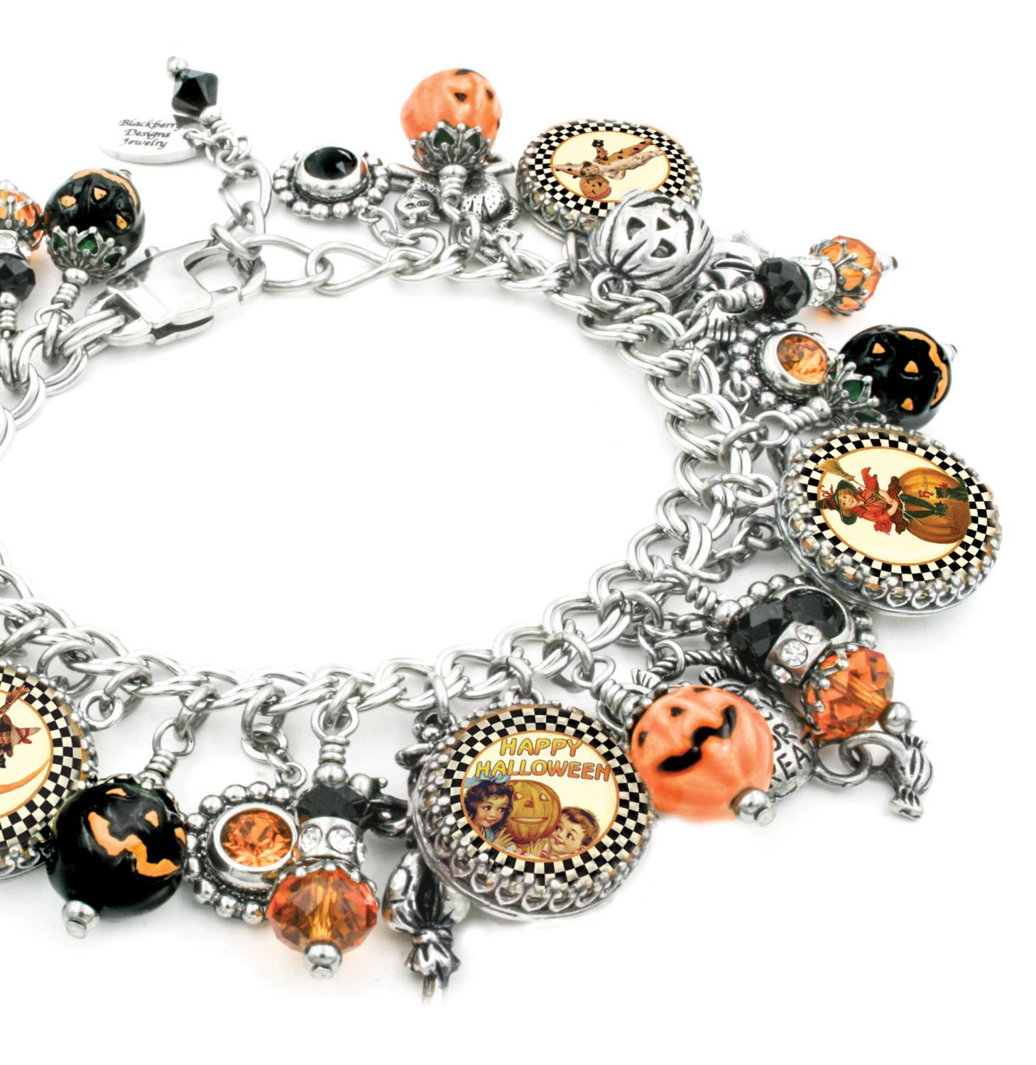 Halloween Jewelry Silver Charm Bracelet Halloween Charm