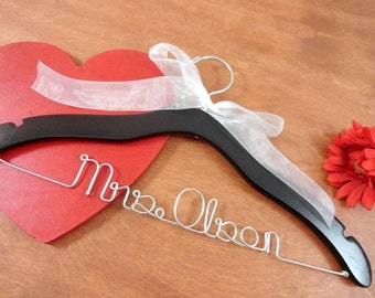 Personalized Name Hangers - Hangers with Names - Bridal Gown Hanger - Brides Hanger - Bridal Party Gifts - Name Hangers - Mrs Hangers