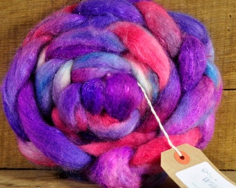 BFL Wool / Sparkly Nylon Top - 'Purple Princess'