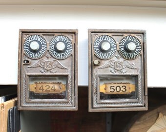 Vintage Post Office Box Door, Antique Brass Mail Box, 1940's Corbin Eagal Post Office, Vintage Mail
