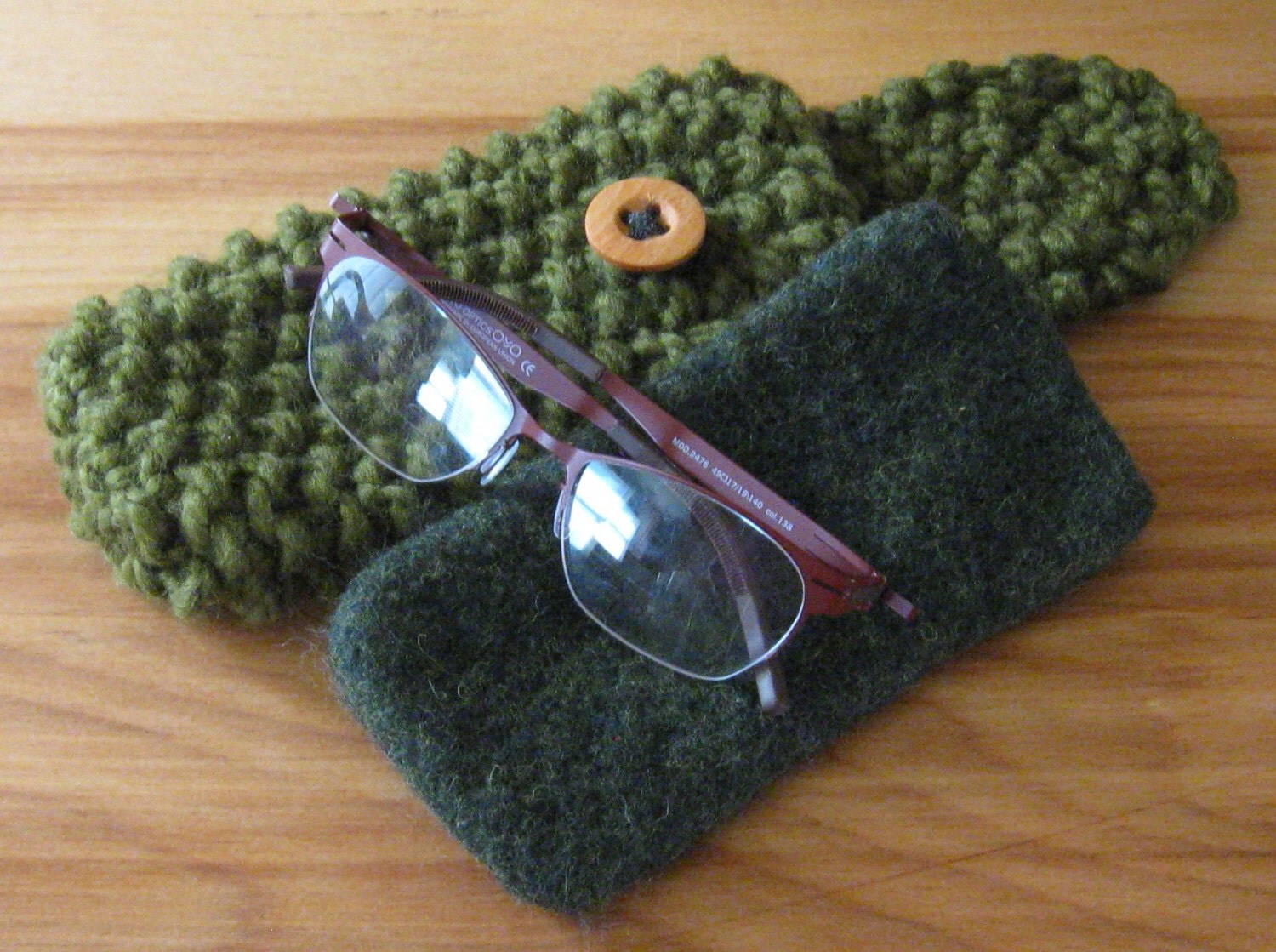 PDF KNITTING PATTERN Bulky Knit Eyeglass Case w/Felted Liner