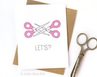 Lesbian Valentines Day Card - Lesbian Love Card - Scissor