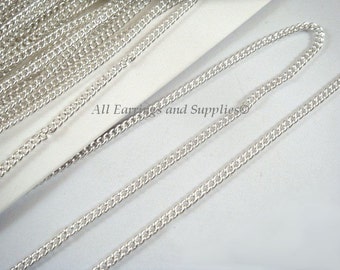 25ft Silver Twisted Curb Chain Plated Iron 3.5x2.3mm Not Soldered - 25 feet - STR9057CH-S25 - M