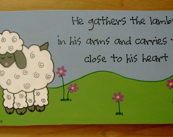 Items similar to Little Lambs Bible Verse - Baby - Baby Shower - Easter ...