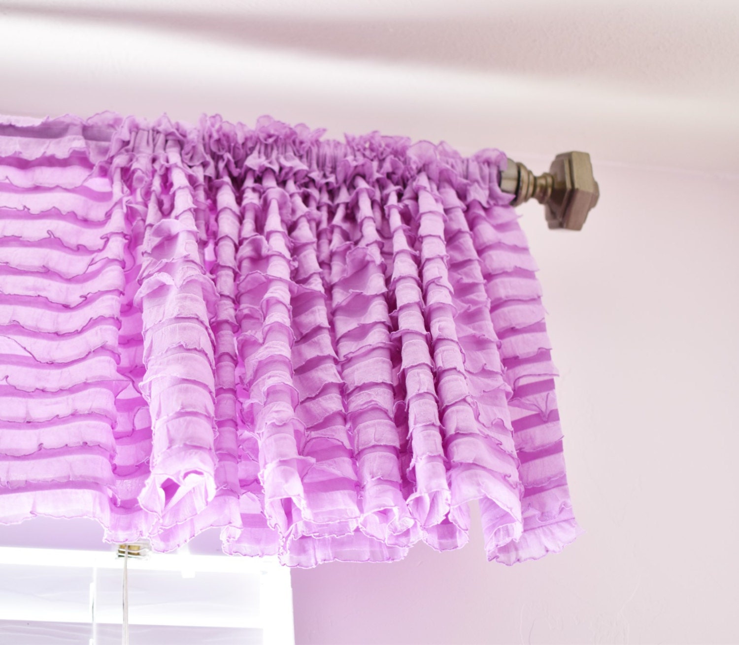 Purple Ruffle Curtain Valance Light Purple by avisiontoremember